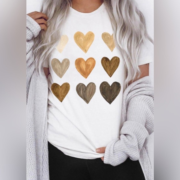 Heart Print Short Sleeve Tee - Picture 3 of 6